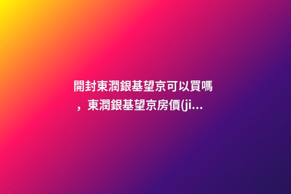 開封東潤銀基望京可以買嗎，東潤銀基望京房價(jià)是多少？